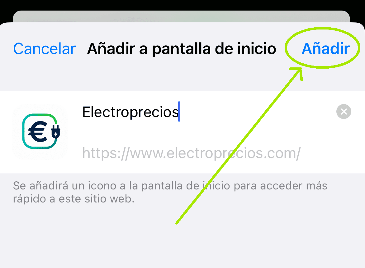 Confirma con «Añadir»